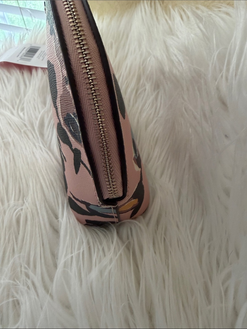 kate spade Pink Floral Dome Makeup Pouch with Gold Logo - Picture 7 of 8